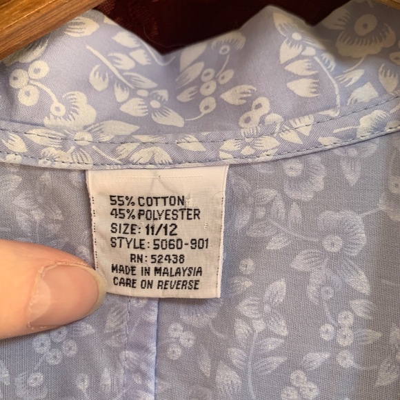 Laura Ashley Style 80’s Vintage Blue Floral Dress Women’s size 11/12 - Picture 6 of 10